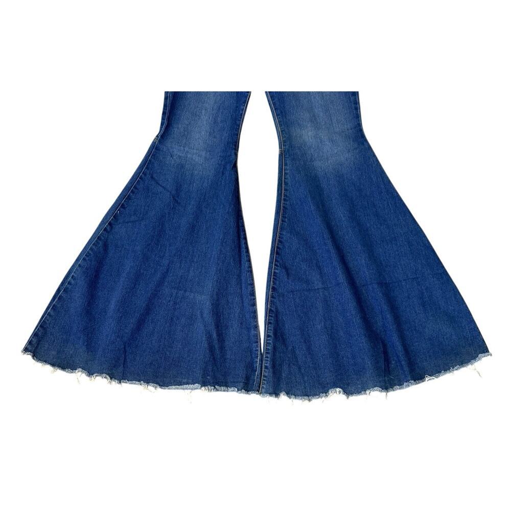 FREE PEOPLE Just Float On Flare Jeans Vintage Bell Bottoms Rich Blue Size 30 - Picture 3 of 8
